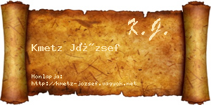 Kmetz József névjegykártya